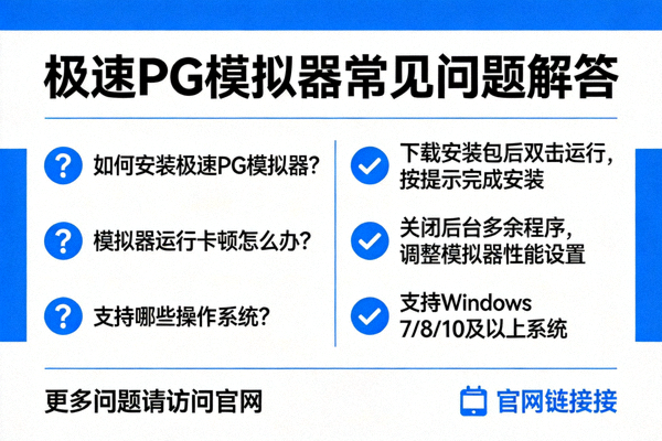 极速PG模拟器常见问题解答配图，展示FAQ页面和用户咨询的友好界面
